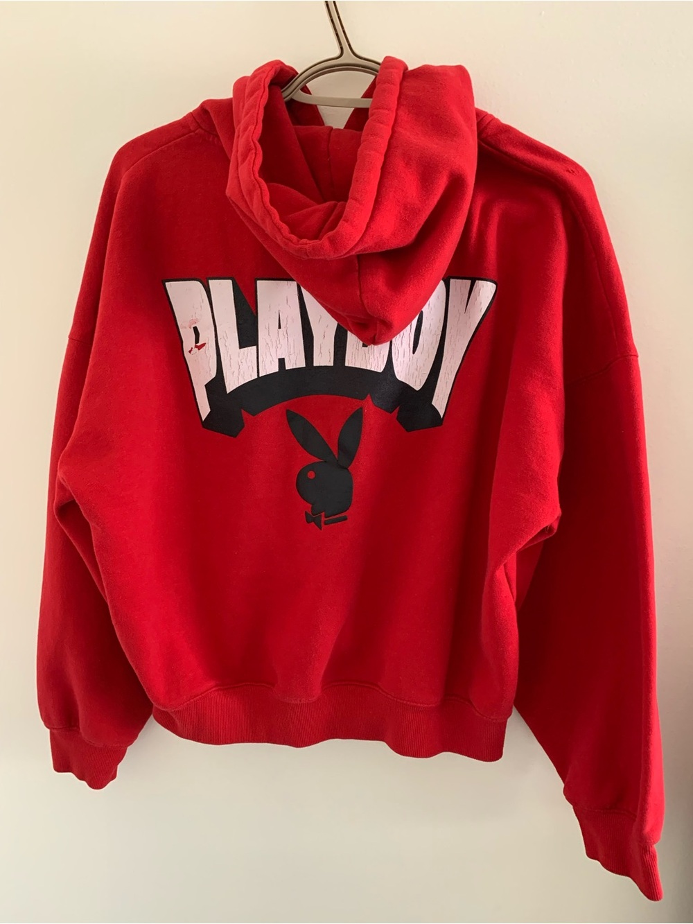PLAYBOY Red Hoodie with Black & White Logo